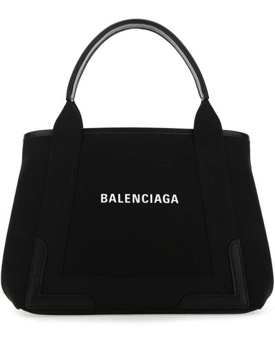 Balenciaga Canvas Small Cabas Handbag - Black