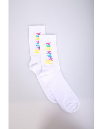 Mauna Kea Logo Socks - White
