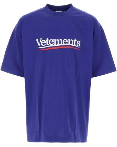 Vetements Cotton T-Shirt - Blue