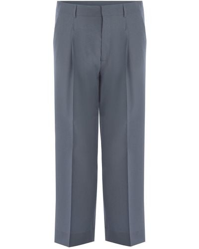 Costumein Trousers Vincent Made Of Cool Wool - Blue