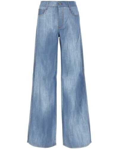 Ermanno Scervino Denim Wide-Leg Jeans - Blue