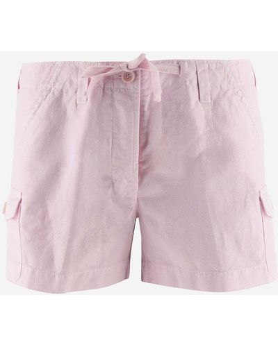 Aspesi Cotton And Linen Short Pants - Pink