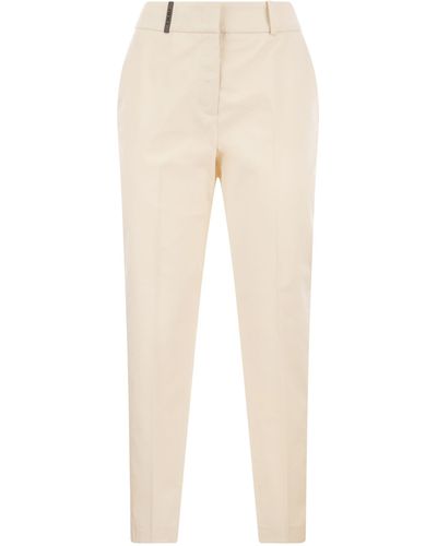 Peserico Stretch Cotton Pants - Natural