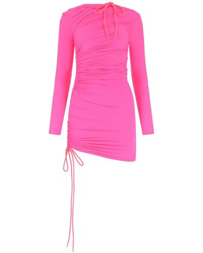 Balenciaga Fluo Stretch Nylon Mini Dress - Pink