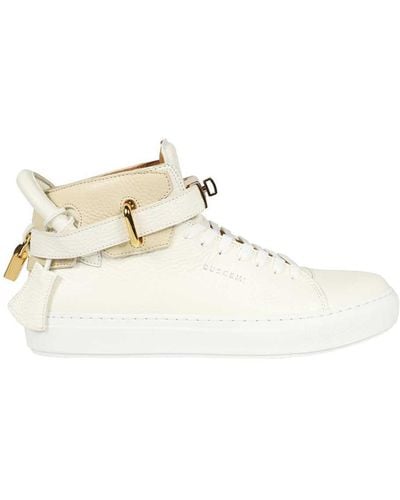 Buscemi Leather High-top Trainers - Natural