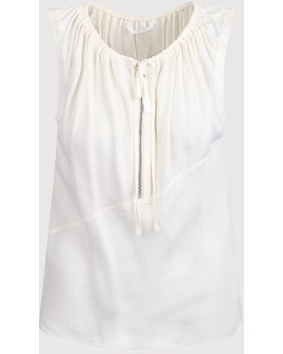 Helmut Lang Sleeveless T-Shirt With Drawstring - White