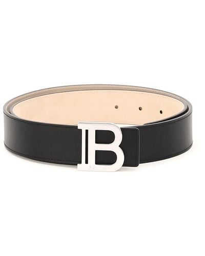 Balmain B-belt Leather Beltt - White