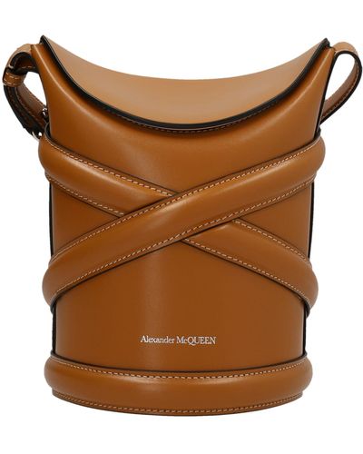 Alexander McQueen The Curve Small Bucket Bag - Brown