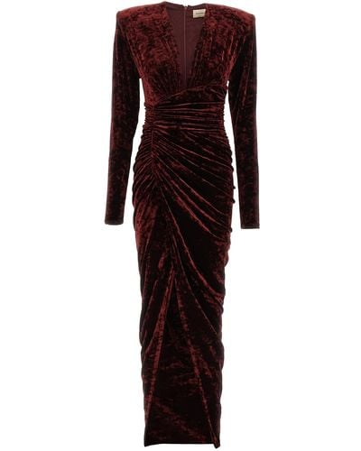 Alexandre Vauthier Long Velvet Dress Dresses - Purple
