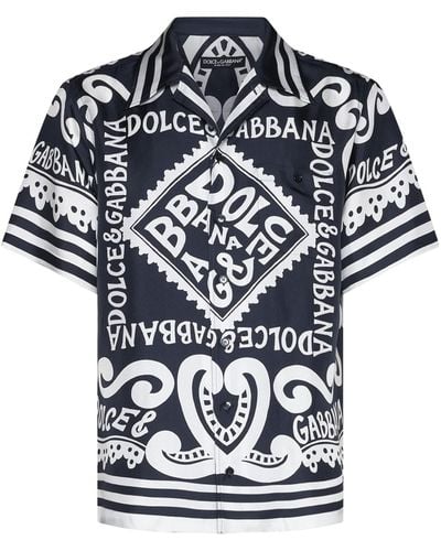 Dolce & Gabbana Marina Print Shirt - Black