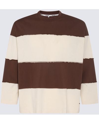 Sunnei Cream And Cotton T-Shirt - Brown