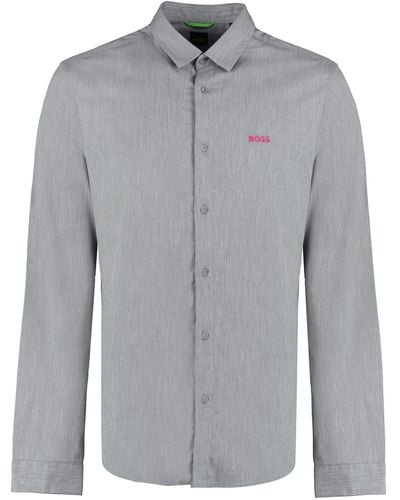 BOSS Cotton Blend Shirt - Gray