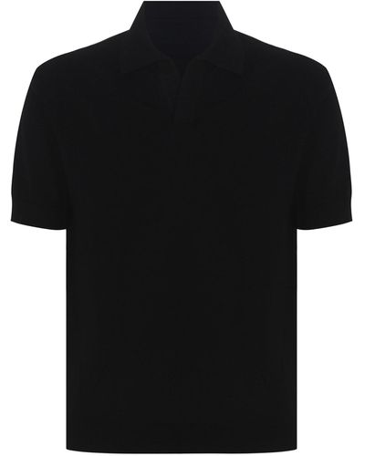 FILIPPO DE LAURENTIIS Polo Shirt Filippo De Laurentis Made Of Cotton Thread - Black
