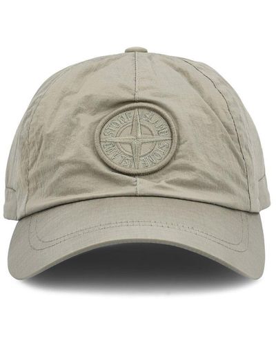 Stone Island Logo Embroidered Baseball Cap - Gray