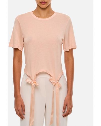Simone Rocha Easy T-Shirt W/ Bow Tails - Pink