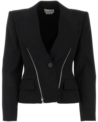 Alexander McQueen Black Wool Blazer