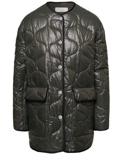 Antonelli Military Green Quilted And Padded Jacket In Polyamide - Gray
