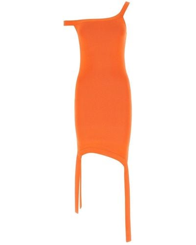 JW Anderson Stretch Polyester Blend Mini Dress - Orange
