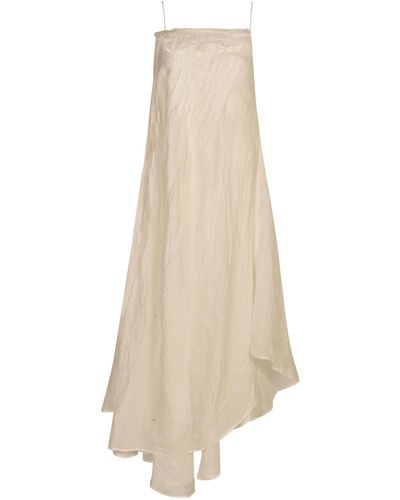 Marc Le Bihan Semi-Pleat Sleeveless Long Dress - White