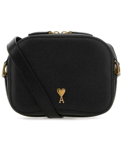Ami Paris Paris De Coeur Zip-up Crossbody Bag - Black