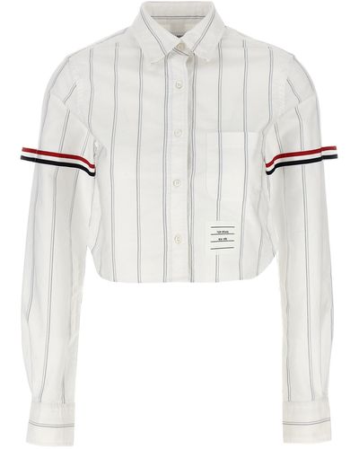 Thom Browne Rwb Cropped Shirt - White