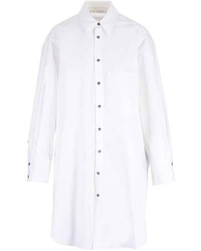 Palm Angels Over Shirt Dress - White