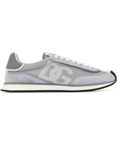 Dolce & Gabbana Suede And Mesh Dg Aria Trainers - White