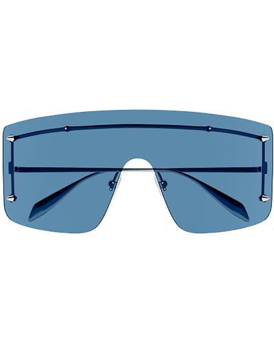 Alexander McQueen Metal Sunglasses - Blue