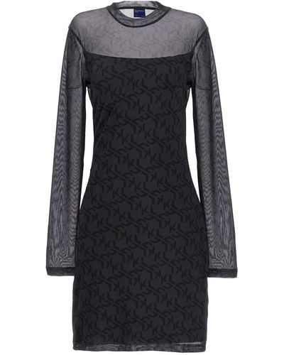 Karl Lagerfeld Mesh Monogram Dresses - Black