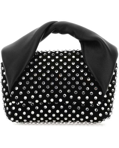 JW Anderson Embellished Suede Mini Twister Handbag - Black