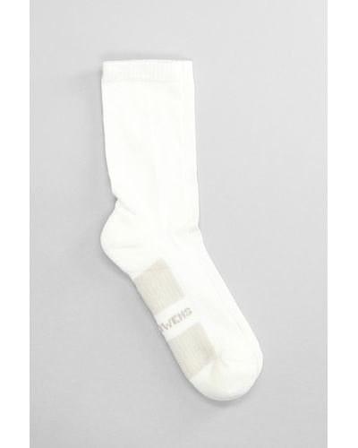 Rick Owens Socks In Beige Cotton - White