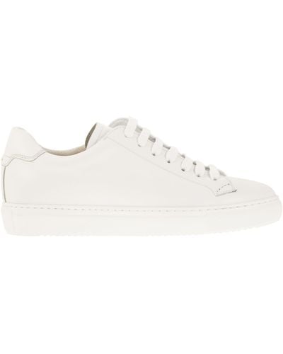 Doucal's Smooth Leather Sneakers - White