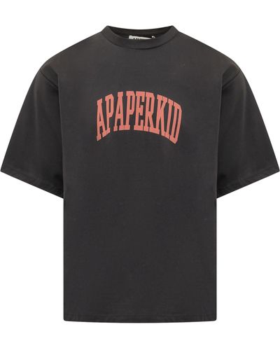 A PAPER KID T-Shirt With Logo - Black