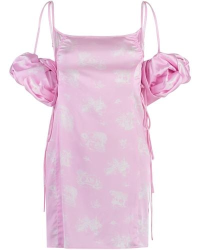 Jacquemus Chou Satin Dress - Pink