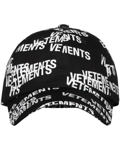 Vetements All Over Logo Baseball Cap - Black
