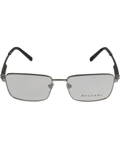 BVLGARI Metal Rim Square Lens Glasses - Metallic