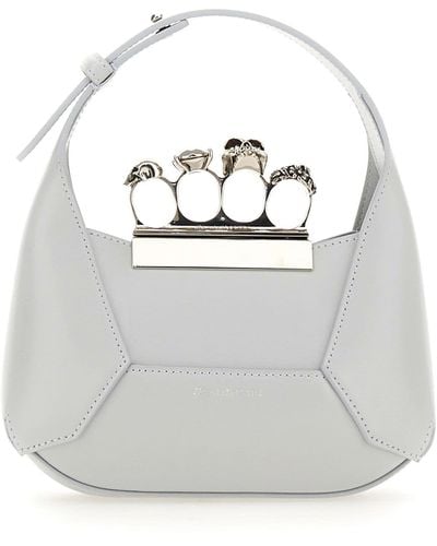 Alexander McQueen Jeweled Mini Hobo Bag - Gray