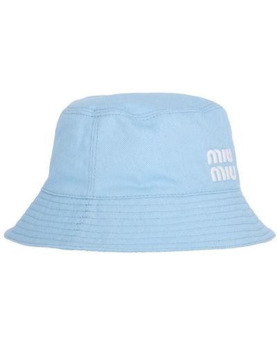 Miu Miu Logo Bucket Hat - Blue