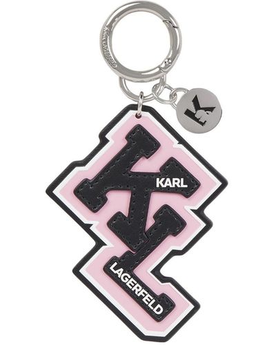 Karl Lagerfeld Alternative Material To Leather Key Ring - White