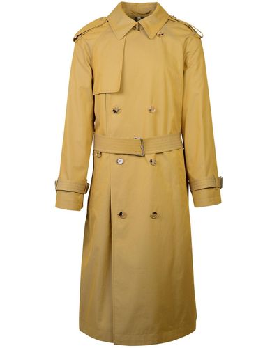 Burberry Cotton Trench Coat - Yellow