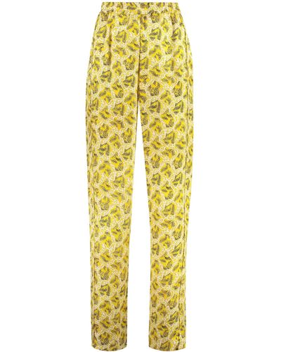 Isabel Marant Piera Printed High-rise Trousers - Yellow