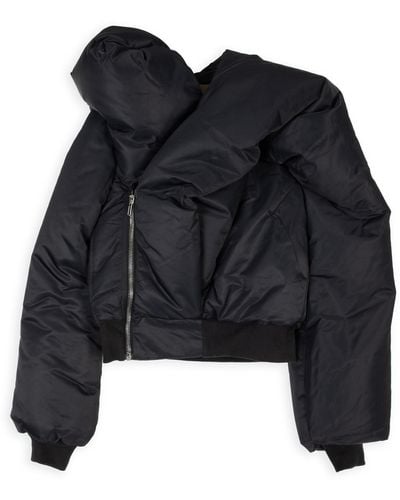 Rick Owens DRKSHDW Doll Asymmetric Padded Shell Bomber Jacket - Black