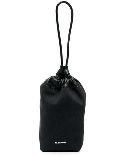 Jil Sander Canvas And Leather Handbag Woman - Black