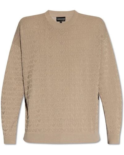 Emporio Armani Monogrammed Sweater - Natural
