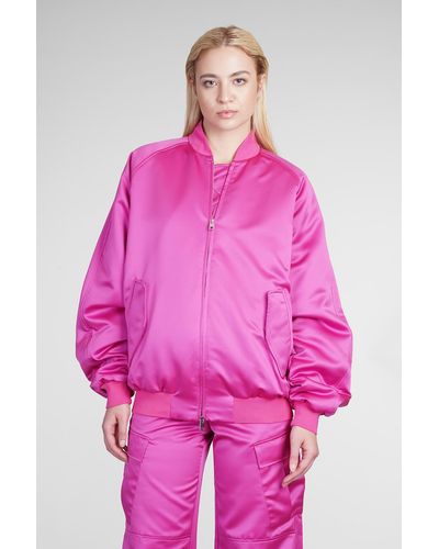 ANDAMANE Lupe Bomber In Fuxia Polyester - Pink