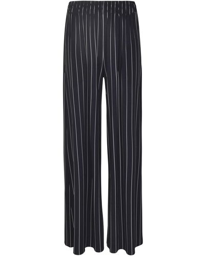 Norma Kamali Elastic Waist Stripe Patterned Trousers - Blue