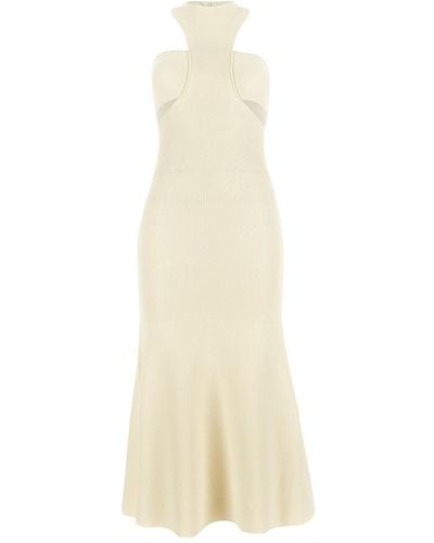 Alexander McQueen Ribbed Knit Dress - White