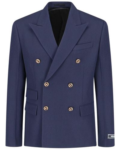 Versace Double-breasted Blazer - Blue