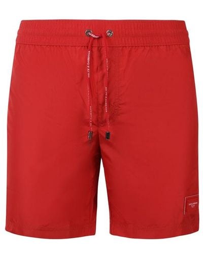 Dolce & Gabbana Medium Boxer With Logo Plate - Red