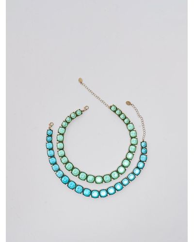 Maliparmi Collana Shiny Crystal Necklace - Blue